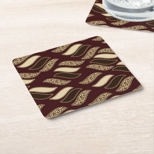 アフリカのチータの皮パターン2 スクエアペーパーコースター (アングル)