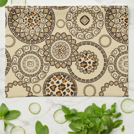 アフリカのチータの皮パターン3 キッチンタオル (折り畳み)