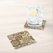 アフリカのチータの皮パターン3 スクエアペーパーコースター (インサイチュ)