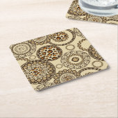 アフリカのチータの皮パターン3 スクエアペーパーコースター (アングル)