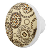 アフリカのチータの皮パターン3 セラミックノブ (右)