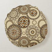 アフリカのチータの皮パターン3 ラウンドクッション (裏面)