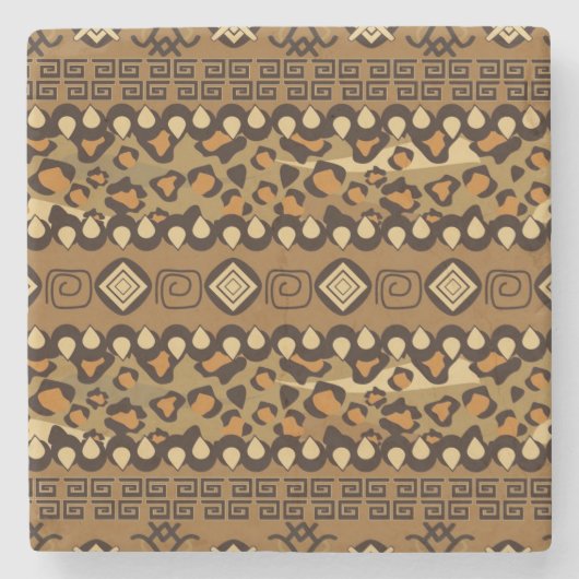アフリカのチータの皮パターン ストーンコースター (正面)