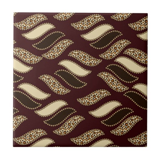 アフリカのチータの皮パターン タイル (正面)