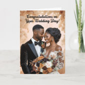 アフリカのテーマに合わせた結婚式お祝いカード カード (正面)