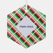 アフリカのディアスポラまたはアメリカ国旗のタイル個人用 ガラスオーナメント (正面)