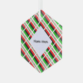 アフリカのディアスポラまたはアメリカ国旗のタイル個人用 ガラスオーナメント (正面左)