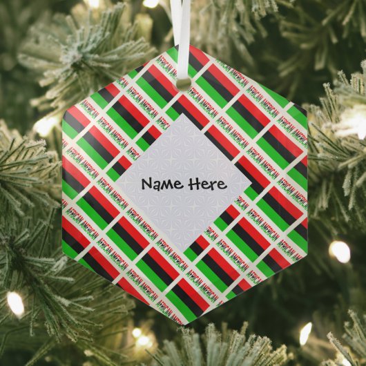 アフリカのディアスポラまたはアメリカ国旗のタイル個人用 ガラスオーナメント (インサイチュ)