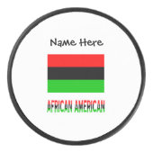 アフリカのディアスポラまたはアメリカ国旗ブラックパーソナル アイスホッケーパック (正面)