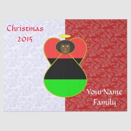 アフリカのディアスポラ・エンジェル国旗の赤パーソナライズされた白 薄葉紙 (正面)