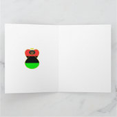 アフリカのディアスポラ・エンジェル・クリスマスパーソナライズされた国旗 カード (内部)