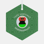 アフリカのディアスポラ・エンジェル・クリスマスパーソナライズされた国旗 ガラスオーナメント (裏面)