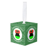 アフリカのディアスポラ・エンジェル・クリスマスパーソナライズされた国旗 キューブオーナメント (正面アングル)