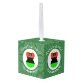 アフリカのディアスポラ・エンジェル・クリスマスパーソナライズされた国旗 キューブオーナメント (裏面アングル)