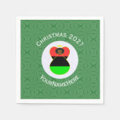 アフリカのディアスポラ・エンジェル・クリスマスパーソナライズされた国旗 スタンダードカクテルナプキン (正面)