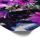 アフリカのデイジーの花パチパチヴィンテージの外観 ポスター (角)