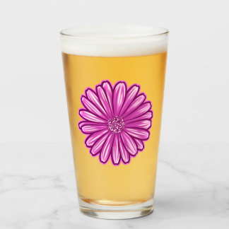 アフリカのデイジーの花、リアルなイラストレーション タンブラーグラス