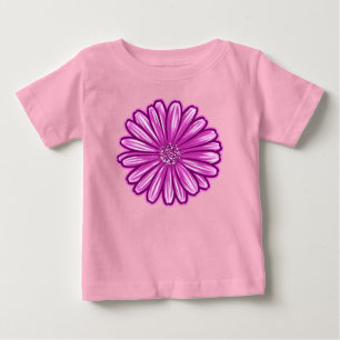 アフリカのデイジーの花、リアルなイラストレーション ベビーTシャツ