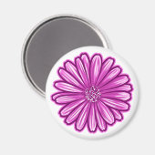 アフリカのデイジーの花、リアルなイラストレーション マグネット (正面/裏面)
