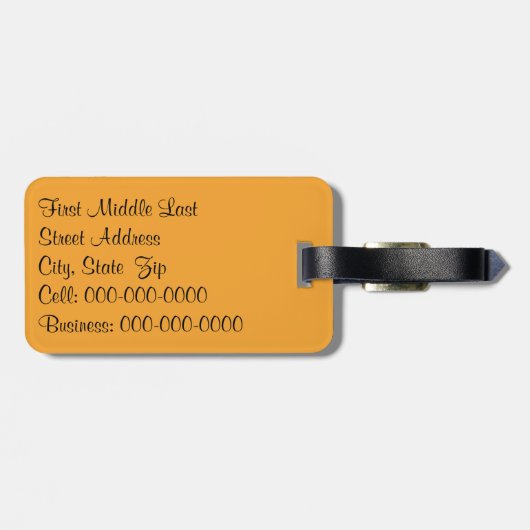 アフリカのデイジー写真とモノグラム前面 ラゲッジタグ (裏面横)