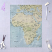 アフリカのデコパージュ地図 薄葉紙 (クラフト)