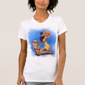 アフリカのドラマーの女の子Tシャツ Tシャツ (正面)