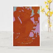 アフリカのドラマーズ・トライバル・アートブランクのグリーティングカード カード (黄色い花)