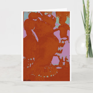 アフリカのドラマーズ・トライバル・アートブランクのグリーティングカード カード