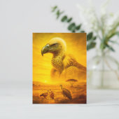 アフリカのハゲワシの二重露出ポートレート シーズンポストカード (スタンド正面)