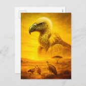 アフリカのハゲワシの二重露出ポートレート シーズンポストカード (正面/裏面)