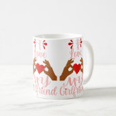 アフリカのハートは恋人の恋愛バレンタインデー コーヒーマグカップ (正面右)