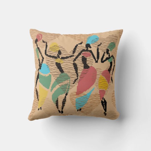 アフリカのバレンタインのダンス、アフリカの女性パターン クッション (裏面)