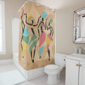 アフリカのバレンタインのダンス、アフリカの女性パターン シャワーカーテン (インサイチュ)