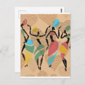 アフリカのバレンタインのダンス、アフリカの女性パターン ポストカード (正面/裏面)