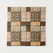 アフリカのパッチワーク象:装飾的な質感 タペストリー (正面(横))