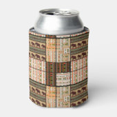 アフリカのパッチワーク象:装飾的な質感 缶クーラー (缶正面)