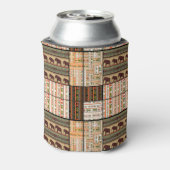 アフリカのパッチワーク象:装飾的な質感 缶クーラー (缶裏面)