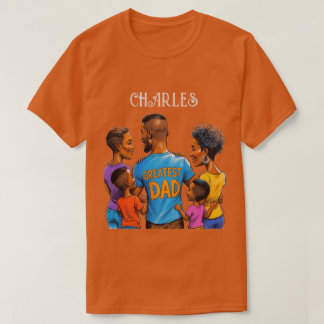 アフリカのパパと妻と子供の風刺 Tシャツ