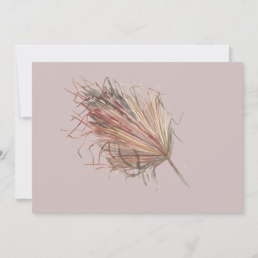 アフリカのパンパスプロテア伝統的ント結婚 招待状 (裏面)