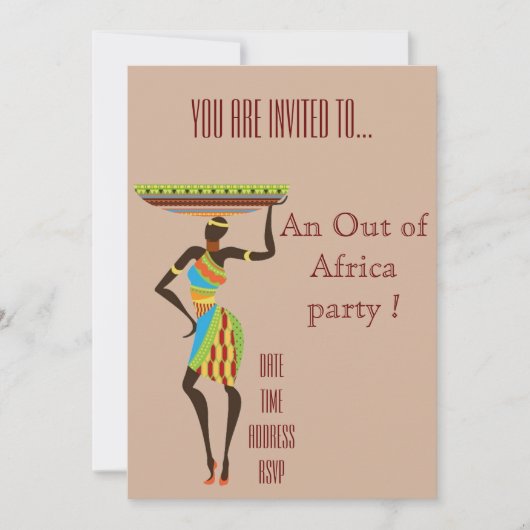 アフリカのパーティーからのアフリカのテーマ 招待状 (正面)