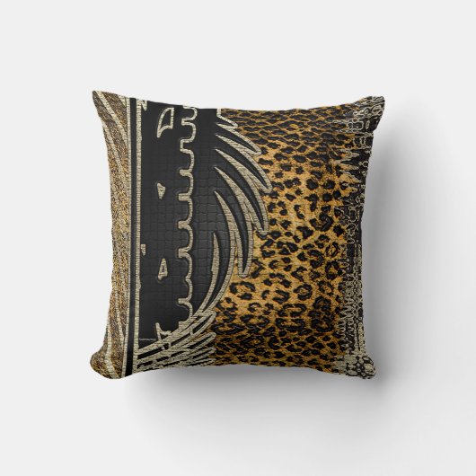 アフリカのヒョウが動いている クッション (正面)