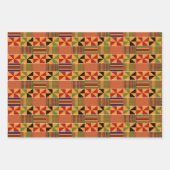 アフリカのピンホイールケンテK70セット3 ラッピングペーパーシート (正面)