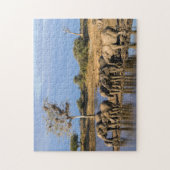 アフリカのブッシュゾウ(アフリカのロキソドンタ)群 ジグソーパズル (縦)