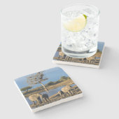 アフリカのブッシュゾウ(Loxodonta Africana) ストーンコースター (横)