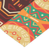 アフリカのブラックケンテの部族の模様の装飾 ショートテーブルランナー (コーナー)