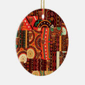 アフリカのブラックケンテの部族の模様の装飾 セラミックオーナメント (右)