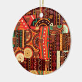 アフリカのブラックケンテの部族の模様の装飾 セラミックオーナメント (左)