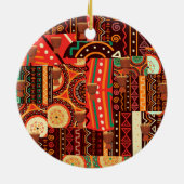 アフリカのブラックケンテの部族の模様の装飾 セラミックオーナメント (裏面)