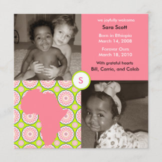 アフリカのブロック: ピンクの植物相 案内状