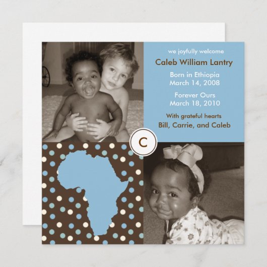 アフリカのブロック: 青いポルカ 案内状 (正面/裏面)